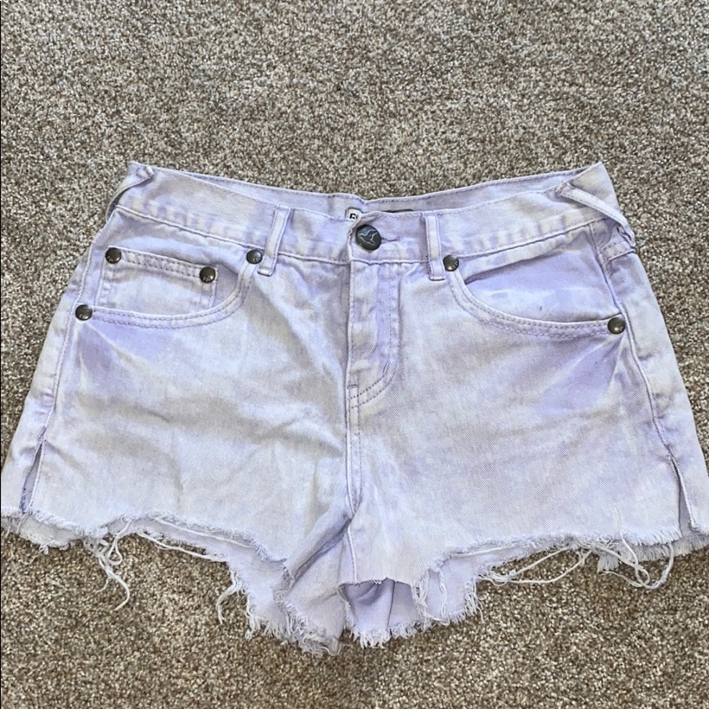 Free people lavender Jean shorts